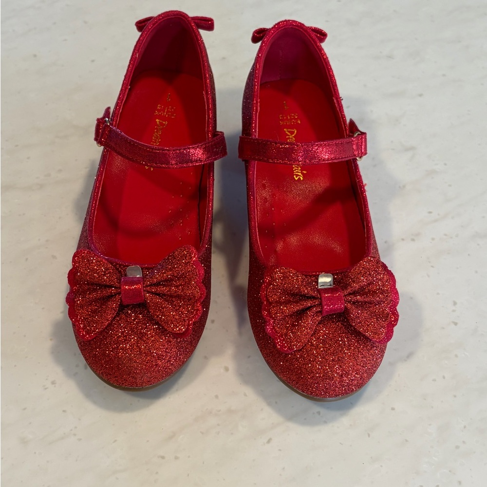 Dream Pairs Sparkly Red Dress Shoes with Bow